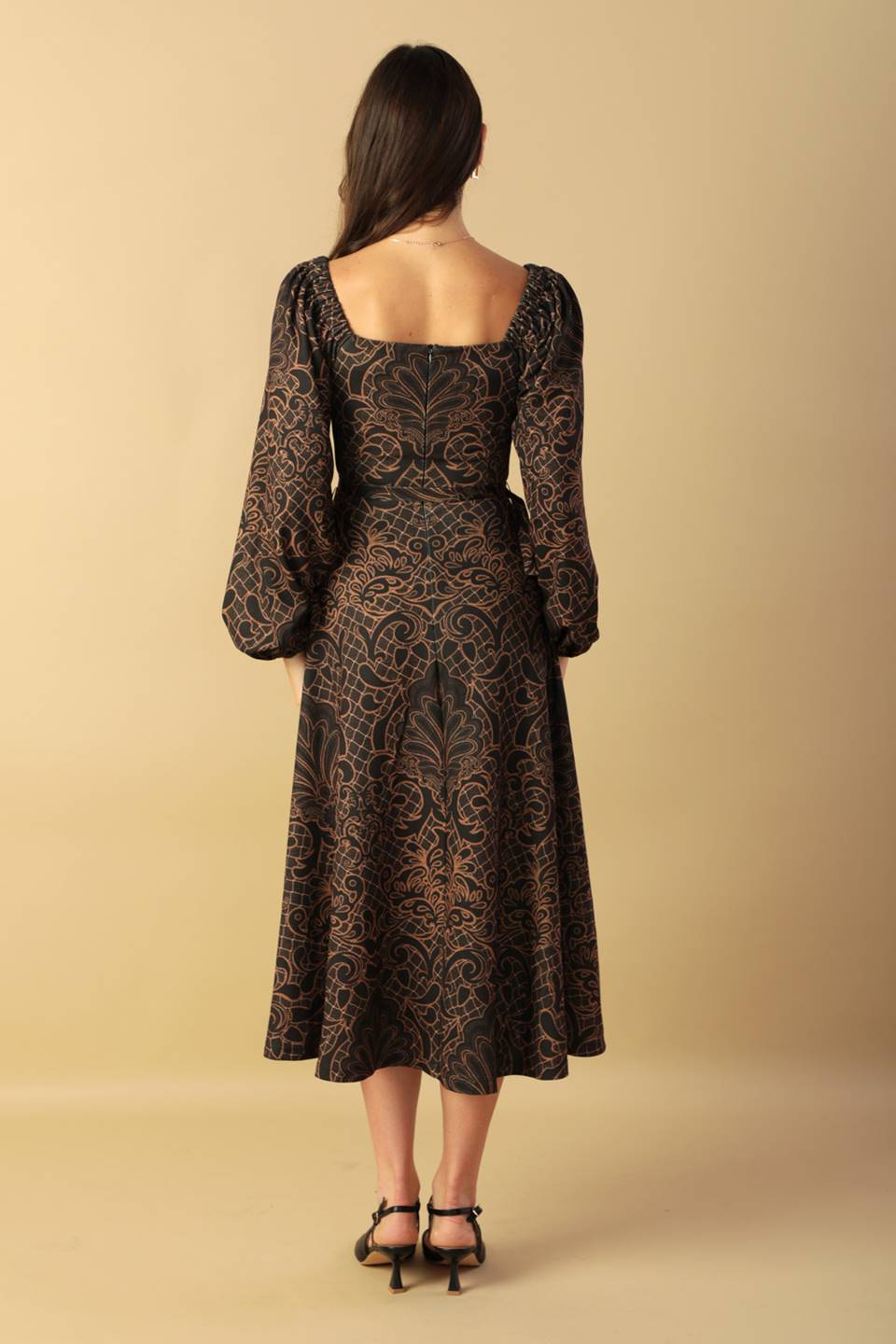 RUSTIC ALLURE WOVEN MIDI DRESS Flying Tomato